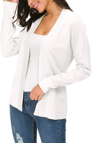 Vista 2 de Urban CoCo - Suéter estilo cárdigan de punto para mujer, frontal abierto y de manga larga