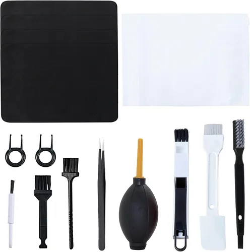 Vista 8 de Kit de limpieza de computadora, cepillo de limpieza de teclado con bolsa de transporte 20 en 1, cepillo antiestático para computadora, reproductor
