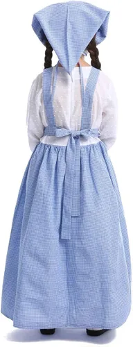 Vista 7 de Vestido de niña de la pradera británica pionero vestido de California trajes colonial peregrino criada vestido Halloween Cosplay traje
