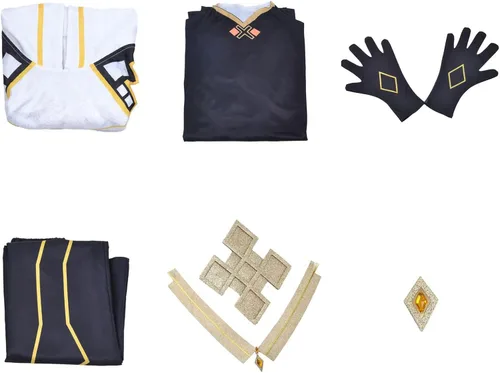 Vista 8 de UPUPCOS ZhongLi Morax Cosplay Juego de disfraz Zhongli Arconte, traje de Halloween Navidad