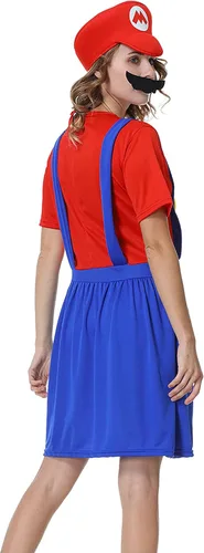 Vista 5 de ZHJIGD Disfraz de Super Brothers para cosplay, disfraz de Halloween, carnaval, unisex, para hombres, mujeres, adultos, niños, adolescentes