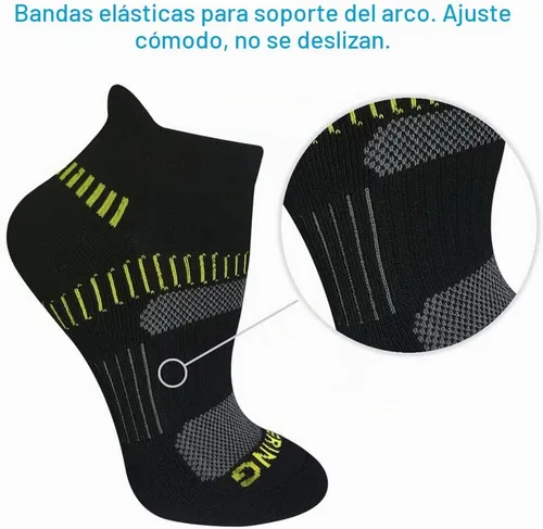 Vista 6 de BERING Calcetines tobilleros acolchados para correr atléticos para mujer (6 pares)
