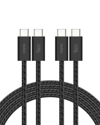 Vista 13 de Belkin Cable USB C a USB C, 3.3 pies, 240 W - Cargador tipo C, cable de carga para iPhone, suave, trenzado, flexible para iPhone 17, Galaxy S25