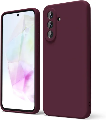 Vista 44 de oakxco Funda para teléfono Samsung Galaxy A12 con agarre de silicona líquida, linda delgada fina suave cubierta de gel de goma TPU lisa para mujeres