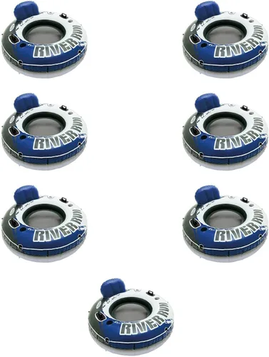 Vista 8 de INTEX 58825EP River Run 1 Salón flotante inflable: respaldo cómodo - portavasos integrados - Asas de agarre duraderas - Cuerda de agarre completa