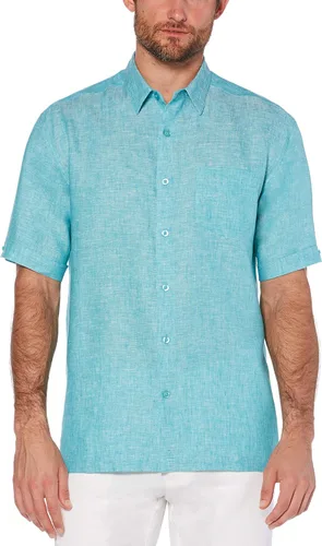 Vista 4 de Cubavera Camisa abotonada de manga corta con un bolsillo para hombre