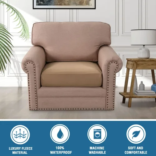 Vista 5 de H.VERSAILTEX Fundas elásticas para sillones, fundas de cojín de sofá, fundas elásticas 100% impermeables, con tela gruesa de doble forro polar