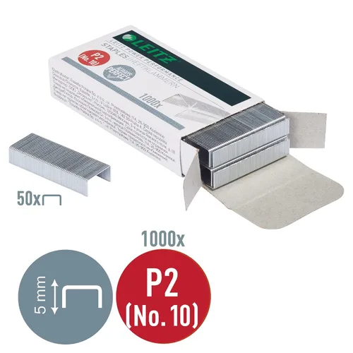 Vista 3 de Leitz Power Performance Grapas P2 (No. 10) Caja galvanizada de 1000 grapas 55770000