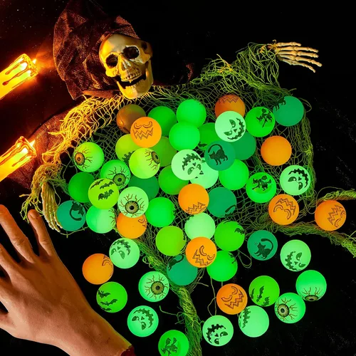 Vista 6 de JOYIN - 72 bolas hinchables de Halloween, bolas que brillan en la oscuridad, globos oculares para decoraciones de fiesta de Halloween, rellenos