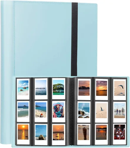 Vista 9 de Veicevol Álbum de fotos de 360 bolsillos para cámara Fujifilm Instax Mini, álbum para fotos Polaroid, cubierta de cuero, álbum de fotos para cámara