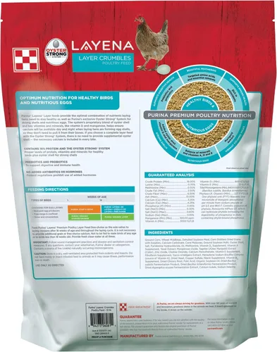Vista 2 de Purina Layena Alimento completo nutricionalmente para gallinas ponedoras en pellets Bolsa de 10 libras (10 lb)
