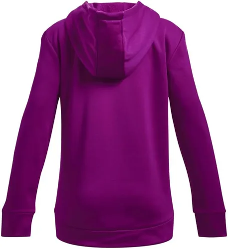 Vista 2 de Under Armour Sudadera con capucha de vellón con logotipo grande para niñas
