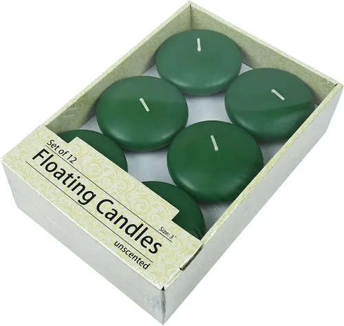 Vista 6 de Zest Candle Velas flotantes verde cazador de 3 pulgadas