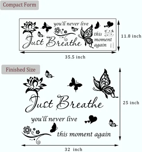 Vista 7 de Pegatina de pared con citas positivas inspiradoras, arte inspirador para mujeres y niñas, dormitorio, sala de estar, regalos de aliento