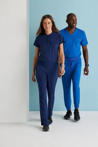 Vista 7 de BARCO Grey's Anatomy - Pantalón médico elástico de elastano para mujer, pantalón médico cónico para mujer