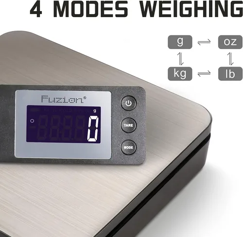 Vista 4 de Fuzion Báscula Digital de Envío de 88 lb × 0.1 oz, Báscula Postal de Acero Inoxidable Duradera con Tara, 4 Modos de Pesaje, Báscula de Envío