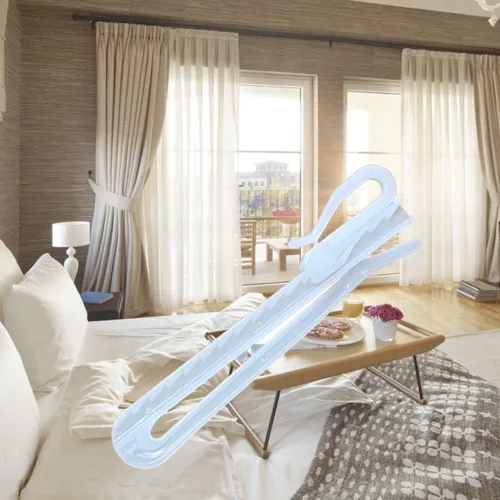 Vista 5 de TENBOR 30 ganchos de plástico de profundidad ajustable para cortinas de ventana, puerta y ducha (3.346 in)