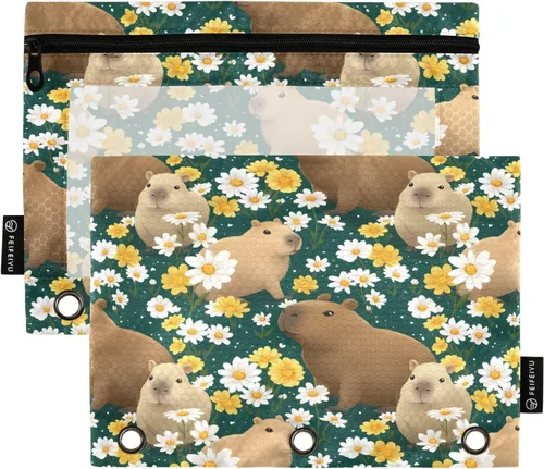 Vista 25 de Linda bolsa de lápices de bailarina para carpeta de 3 anillos, 2 bolsas para lápices con cremallera, estuche transparente con cremallera para Ballet