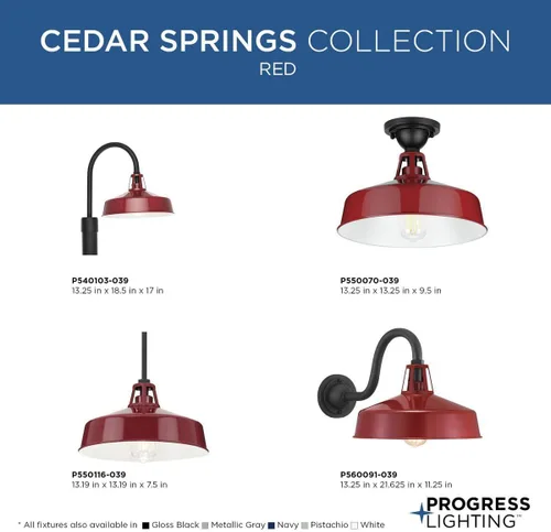 Vista 11 de Cedar Springs Collection - Farol de pared extragrande para exteriores, 1 luz, color rojo claro