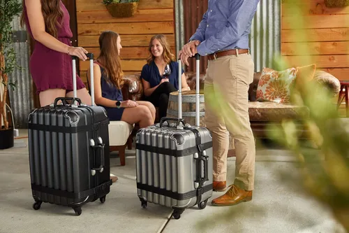 Vista 9 de VinGardeValise Maleta de viaje para vino, hasta 12 botellas (plata) con placa de identificación personalizada para equipaje