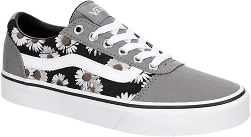 Vista 4 de Vans Tenis unisex Ward Low Top con cordones, diseño floral oscuroblanco grisnegro