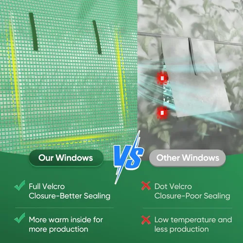 Vista 7 de Quictent - Invernadero túnel para exteriores con 2 puertas con bisagras de Verde