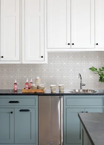 Vista 4 de Wall Pops WPBS4648 Dawson - Calcomanías de pared, color gris