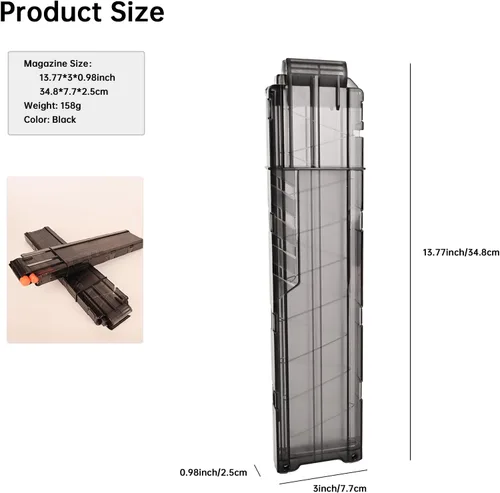 Vista 6 de Revista, 18 pinzas de dardos para Nerf Ultra Series Blasters 4 piezas (negro)