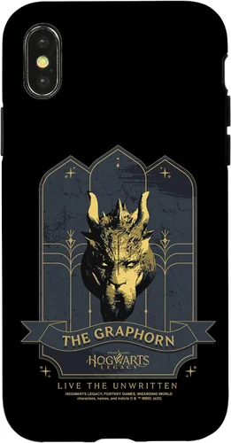 Vista 4 de Funda para iPhone 14 Hogwarts Legacy The Graphorn Golden Logo V2