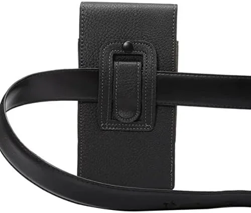 Vista 4 de Funda pequeña de piel sintética para teléfono celular con clip para cinturón para iPhone 17e 16e 15 Pro 14 13 12, iPhone 13 Mini, 12 Mini, 11 Pro