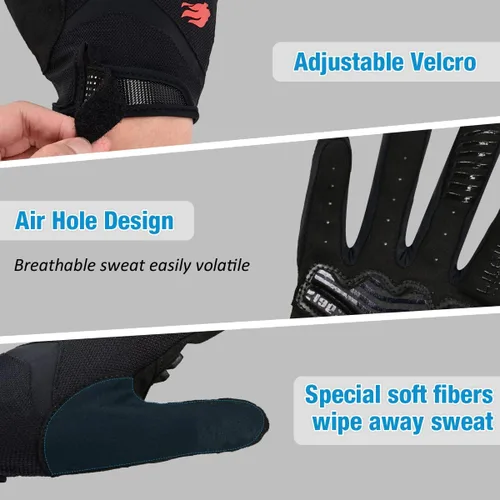 Vista 4 de FIRELION Bike Gloves for MenWomen CyclingCycling Gloves for Outdoor MTB DH Road RacingFull Finger Half Finger Padded Bicycle Protective