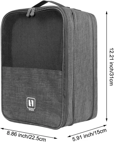 Vista 2 de Bolsa de viaje para zapatos con capacidad para 3 pares de zapatos, bolsas de zapatos para viajes, bolsa portátil para zapatos impermeable, bolsa