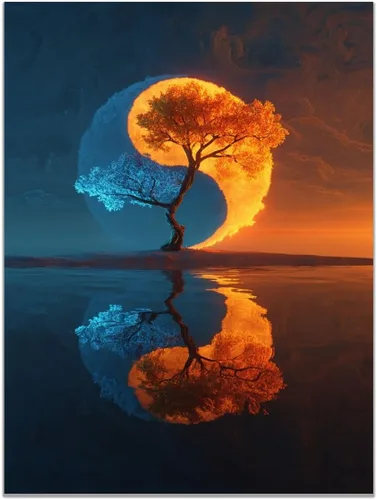Vista 23 de VOCBAN Nature Tree of Life Abstract Pictures Canvas Painting Large Modern Canvas Wall Art Colorful Trees Living Room Wall Decor Plant Prints(black