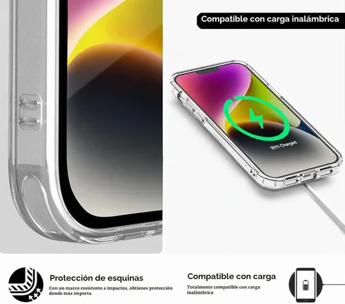 Vista 9 de Funda transparente para iPhone 13 con protector de pantalla