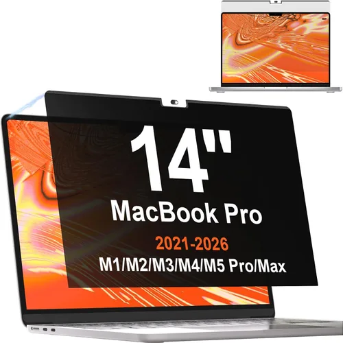 Vista 21 de Pantalla magnética de privacidad para MacBook Pro de 13 pulgadas (2016-2022, M1, M2), filtro de luz azul antirreflejos con cubierta de cámara
