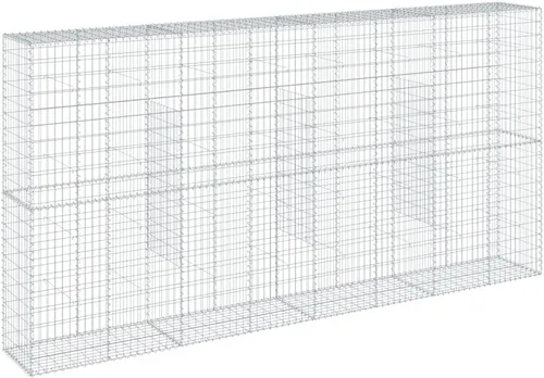 Vista 109 de vidaXL Cesta de gavión con tapa, 39.4 x 19.7 x 39.4 pulgadas, hierro galvanizado rectangular, resistente a la intemperie, montaje sin herramientas