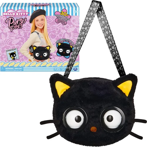 Vista 11 de Purse Pets, Sanrio Hello Kitty and Friends, Kuromi - Juguete interactivo para mascotas y bolso cruzado kawaii, más de 30 sonidos y reacciones