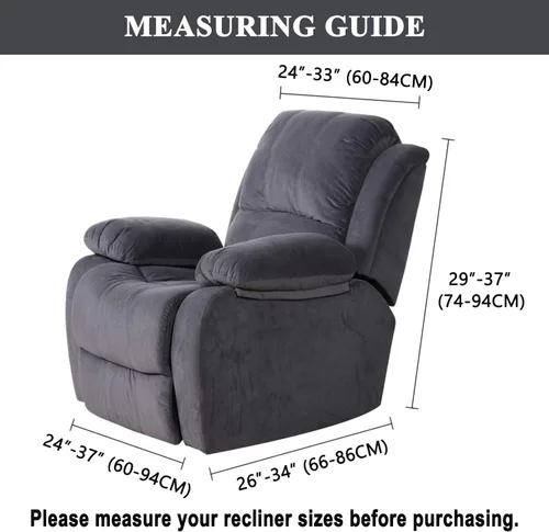 Vista 6 de Aedlcal Fundas para silla reclinable, 4 piezas, con bolsillo lateral, de terciopelo suave y elástico, para niños y mascotas, protector de muebles