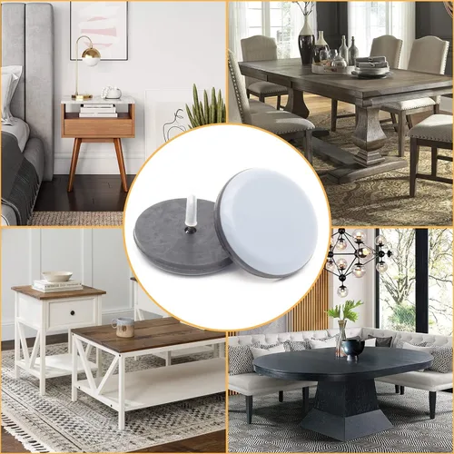 Vista 6 de 16 deslizadores de 1-1/2 pulgadas para clavos de muebles, protectores de suelo de PTFE para sillas autoadhesivas para muebles para suelos de madera