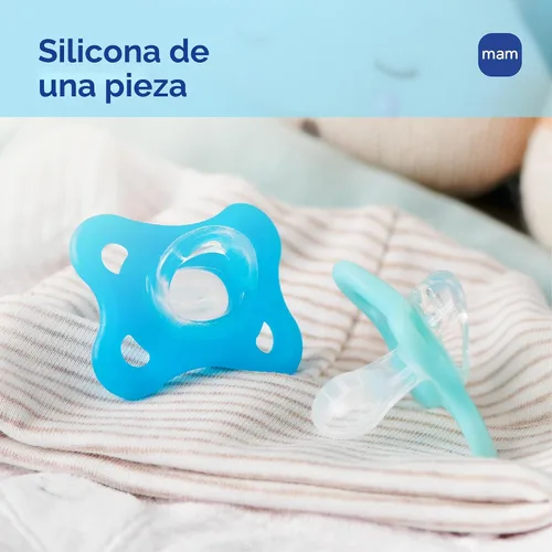 Vista 8 de MAM Comfort - Chupete para bebé de 0 a 3 meses, ligero, de silicona de una Zafiro azul/mate azul