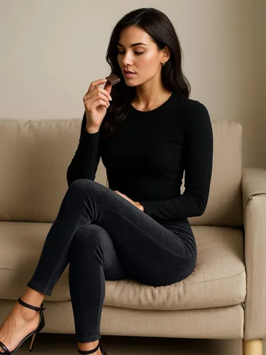Vista 4 de Conceited Luxe Leggings Velvet or Vegan Leather (Plus Size Available)