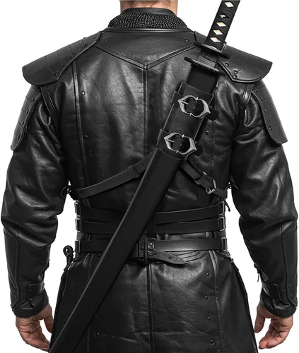 Vista 8 de Back Sword Holster Medieval Sword Holder Frog Marrón