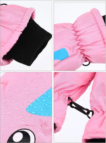 Vista 5 de 6 pares de guantes de esquí para niños de invierno y nieve, impermeables y cálidos, unisex para niños de 3 a 5 años