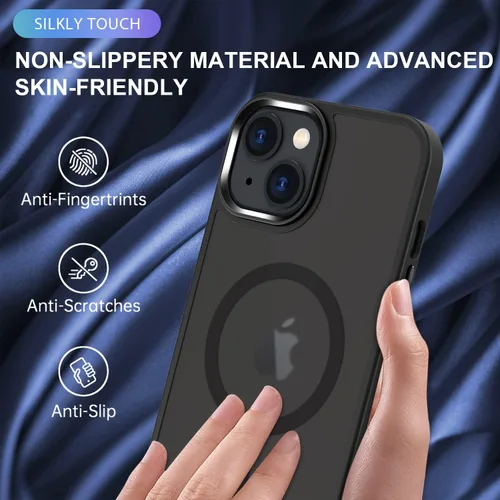 Vista 3 de QLTYPRI Funda magnética para iPhone 13 Pro Max (6.7 pulgadas) compatible con cargador inalámbrico, funda protectora a prueba de golpes, translúcida