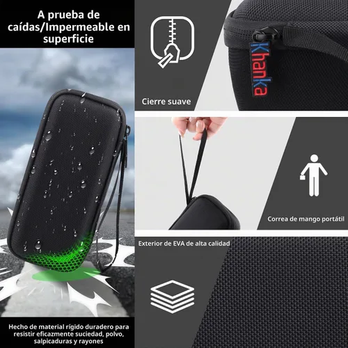 Vista 5 de khanka Hard Travel Case Replacement for Sonos Roam 2 / Sonos Roam Portable Smart Bluetooth Speaker Negro