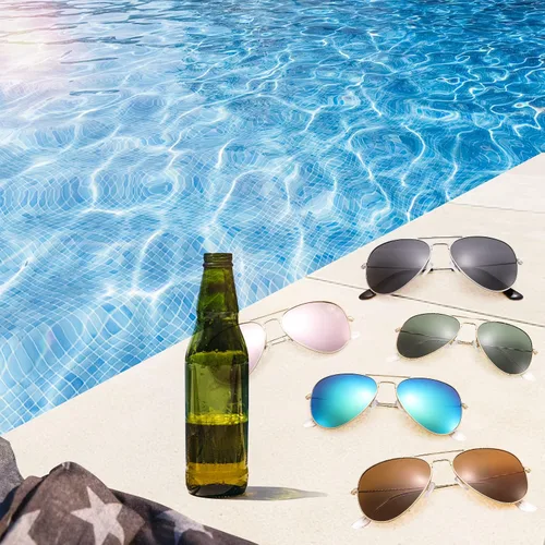 Vista 7 de Pro Acme Gafas de sol clásicas polarizadas para mujeres y hombres marco de metal moderno con lente de espejo de protección UV400 se ve genial Marco