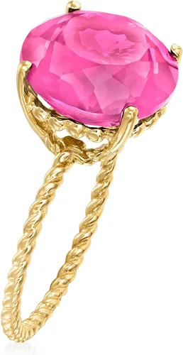 Vista 3 de Ross-Simons Gemstone Twist Rope Ring in 14kt Yellow Gold