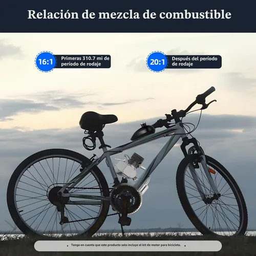 Vista 8 de Kit de motor de bicicleta de 100 cc, ciclo de 2 tiempos, motor de gasolina motorizado a gas, juego completo de motor de bicicleta de ahorro