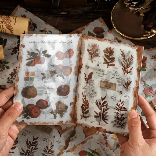 Vista 3 de Dizdkizd Calcomanías Washi con temática de mariposa para diario, libro de calcomanías de Ephemera, calcomanía de mariposa vintage para álbumes