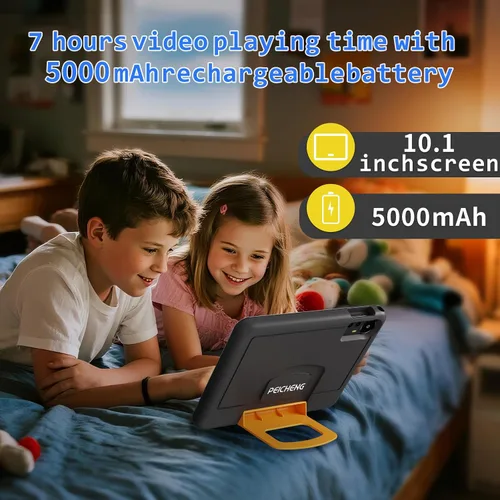 Vista 6 de PEICHENG Tableta para Niños con Estuche Protector EVA, Tableta para Niños Android 15.0 PC 10.1 Pulgadas RAM 20GB (4+16Expand) + ROM 128GB IPS 800 *